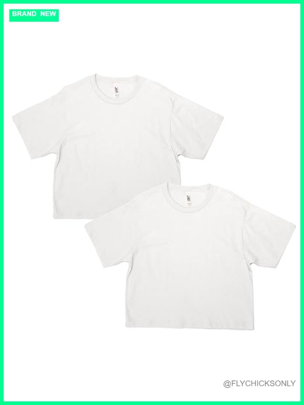 Fine Jersey Boxy Crop T-Shirt Crew Neck Short Sleeve Tee